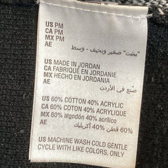 Charter Club Houndstooth Sweater Sz PM Black White Red #319C - Picture 8 of 10